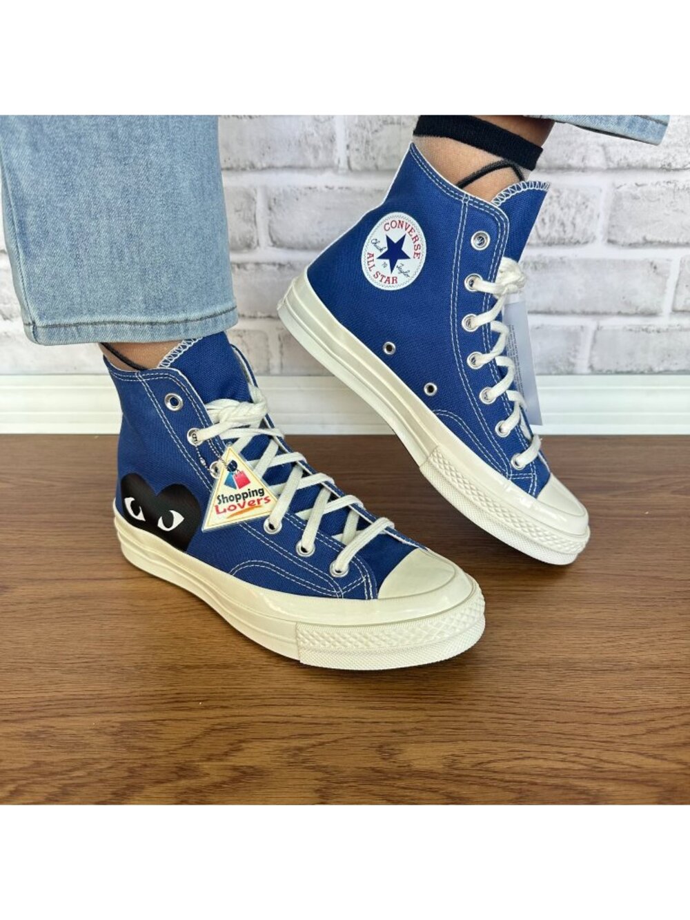🖤Converse Chuck Taylor Hi Women Shoes Sz 11 Comme des Garcons PLAY Blue 171846C